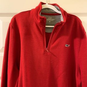 Boys vineyard vine quarter zip sweater red xl (18)